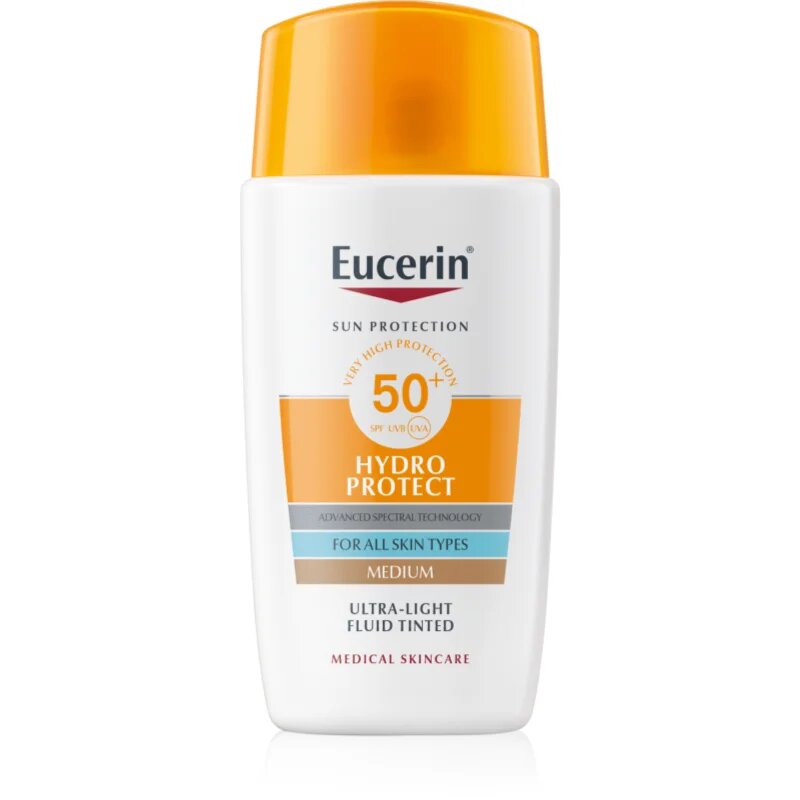 Eucerin Sun Hydro Protect fluid pentru tonifierea bronzului SPF 50+ culoare Medium 50 ml