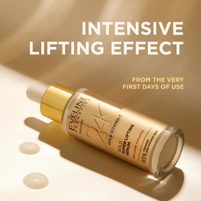 Eveline Cosmetics 24K Gold Vitamin C Super Lifting Serum ser cu efect de lifting 30 ml