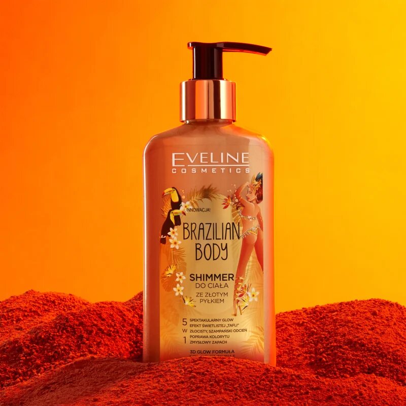 Eveline Cosmetics Brazilian Body emulsie pentru corp cu particule stralucitoare 150 ml