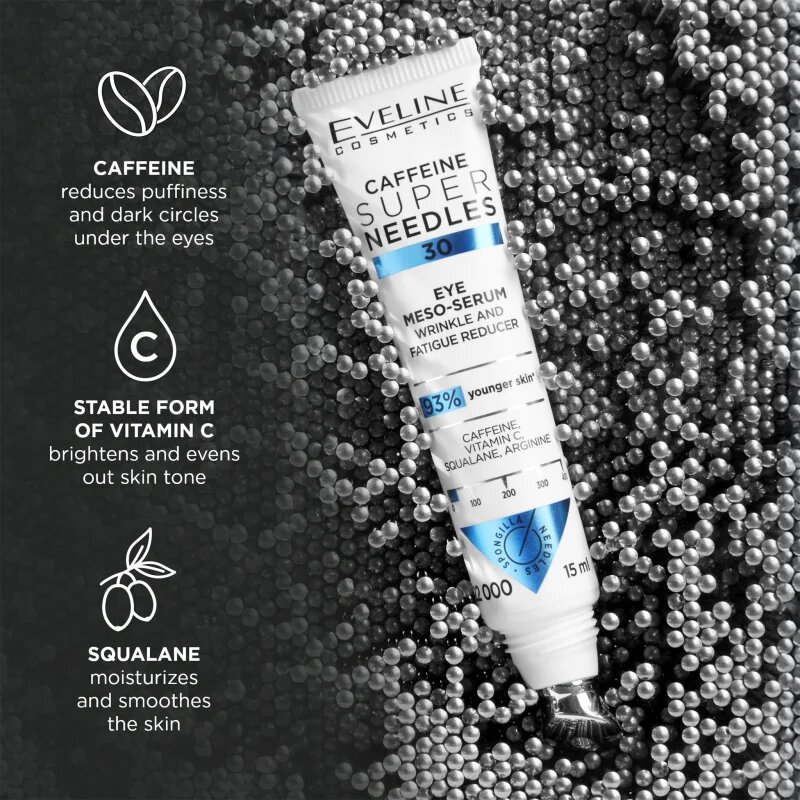 Eveline Cosmetics Caffeine Super Needles 30 ser pentru ochi antirid 15 ml