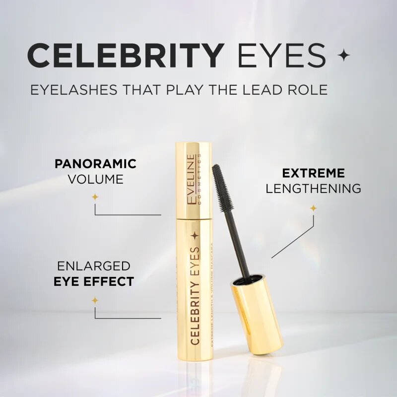 Eveline Cosmetics Celebrity Eyes Mascara pentru o lungime mai mare culoare Black 7 ml