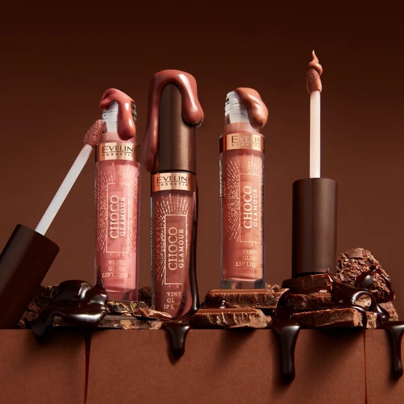 Eveline Cosmetics Choco Glamour ruj lucios hidratant culoare 01 Ruby Chocolate 45 ml