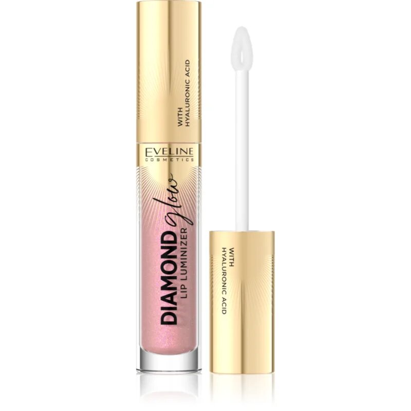 Eveline Cosmetics Diamond Glow Luciu de Buze sclipitor cu acid hialuronic culoare 08 Honey Glam 45 ml