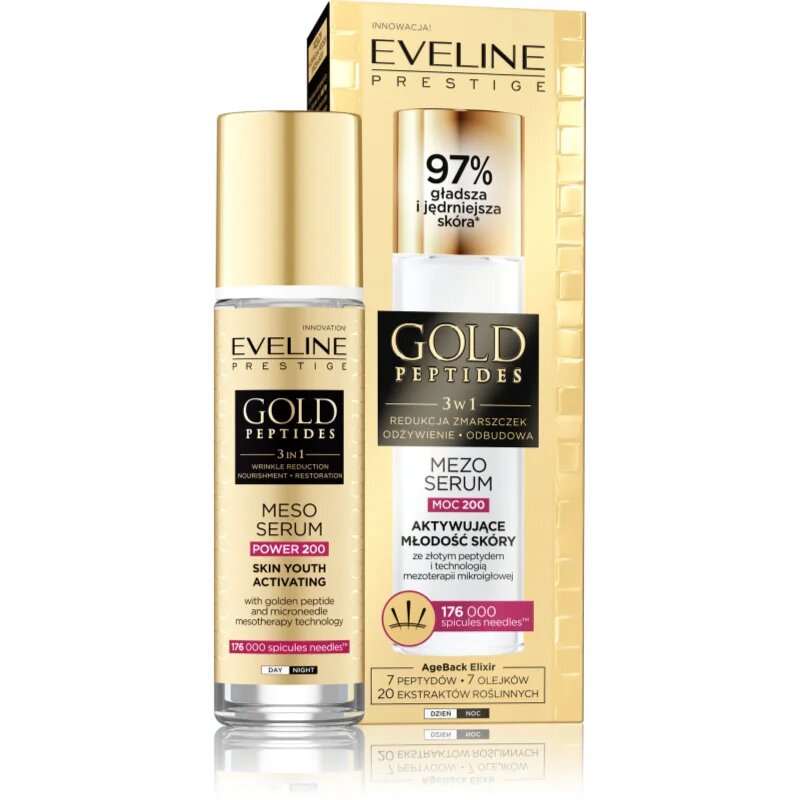 Eveline Cosmetics Gold Peptides 3 in 1 ser activator pentru un aspect intinerit 30 ml