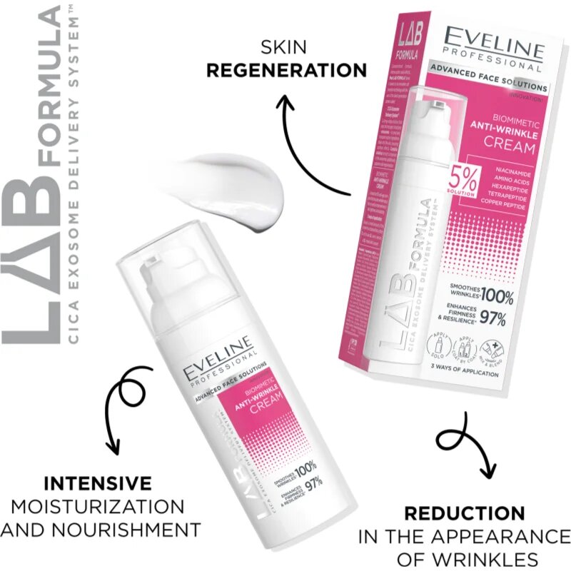 Eveline Cosmetics LAB Formula 5% Solution cremă calmantă biomimetică antirid 50 ml