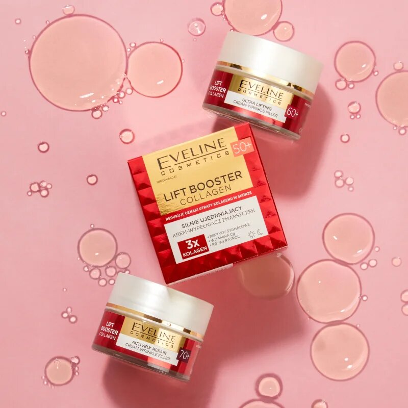 Eveline Cosmetics Lift Booster Collagen crema hidratanta si hranitoare pentru riduri 70+ 50 ml