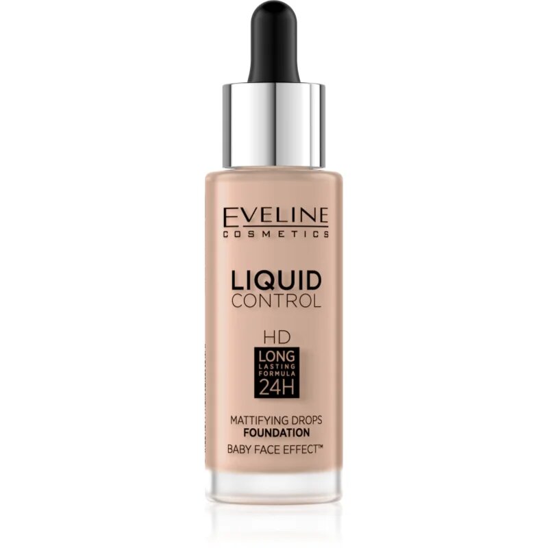 Eveline Cosmetics Liquid Control fond de ten lichid pipeta culoare 025 Light Rose 32 ml