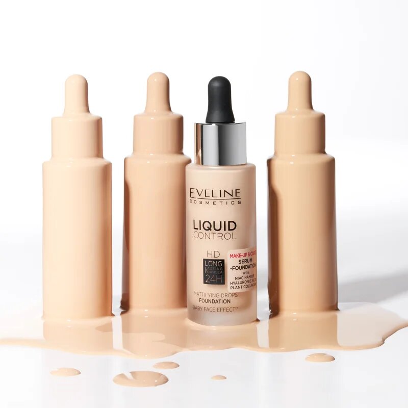Eveline Cosmetics Liquid Control fond de ten lichid pipeta culoare 035 Natural Beige 32 ml