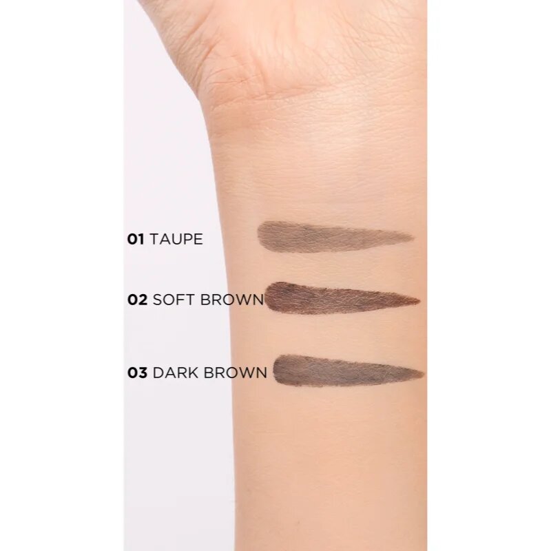 Eveline Cosmetics Micro Precise creion pentru sprâncene rezistent la apă perie 2 in 1 culoare 01 Taupe 4 g