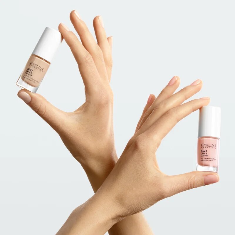 Eveline Cosmetics Nail Therapy Care & Colour balsam pentru unghii 6 in 1 culoare Pink 5 ml