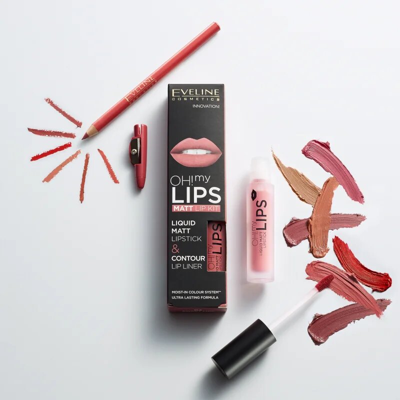 Eveline Cosmetics OH! my LIPS Matt set îngrijire buze 02 Milky Chocolate 2 buc