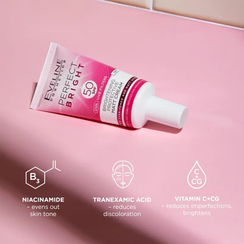 Eveline Cosmetics Perfect Bright SPF 50 crema pentru fata protectoare si matifianta SPF 50 30 ml