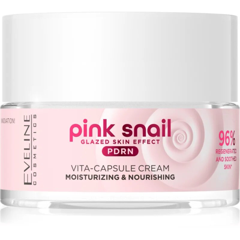 Eveline Cosmetics Pink Snail Glazed Skin Effect crema anti-rid si iluminare 50 ml