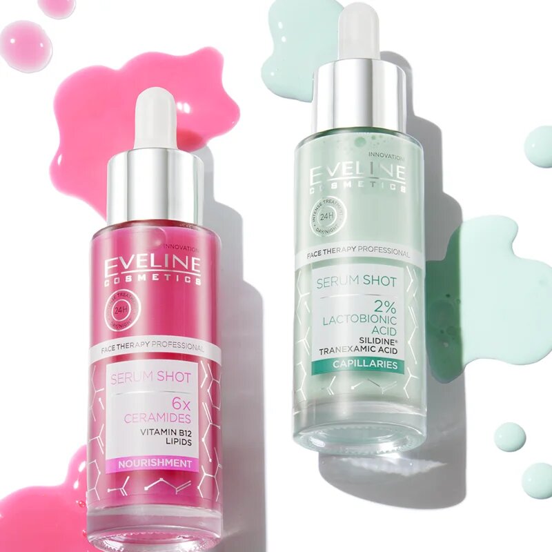 Eveline Cosmetics Serum Shot 2% Lactobionic Acid ser calmant impotriva petelor rosii 30 ml