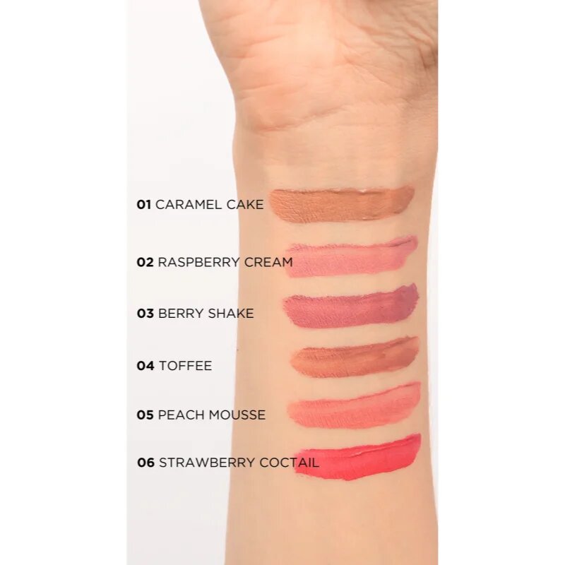 Eveline Cosmetics Variété ruj de buze lichid cu finisaj matifiant culoare 01 Caramel Cake 45 ml