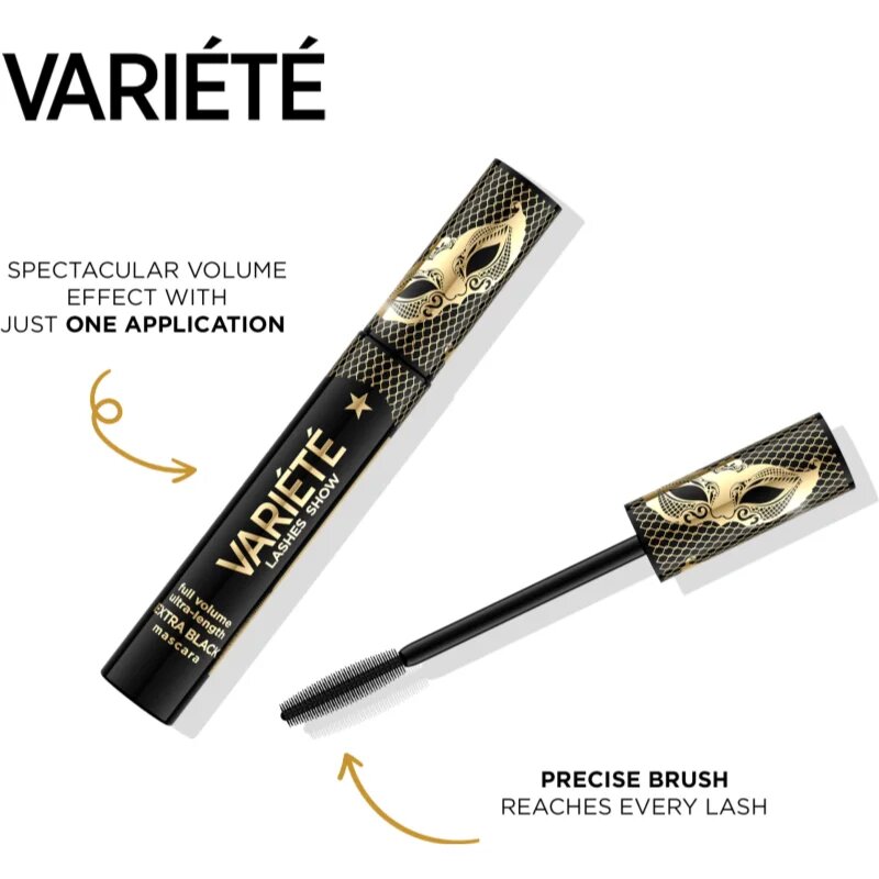 Eveline Cosmetics Veriété Lashes Show mascara pentru volum culoare Black 10 ml