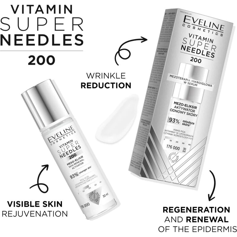 Eveline Cosmetics Vitamin Super Needles 200 activator pentru regenerarea celulelor pielii 30 ml