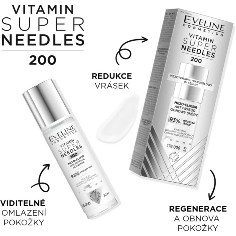 Eveline Cosmetics Vitamin Super Needles 200 activator pentru regenerarea celulelor pielii 30 ml