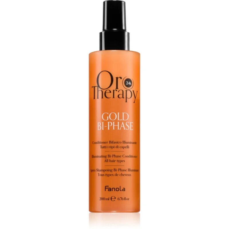 Fanola Oro Therapy Gold Bi-Phase balsam fara clatire in 2 faze 200 ml