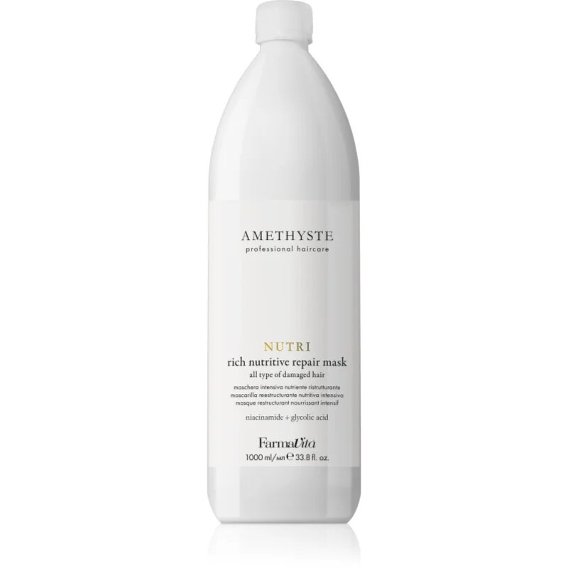 FarmaVita Amethyste Nutri masca profund reparatorie pentru par degradat sau tratat chimic 1000 ml