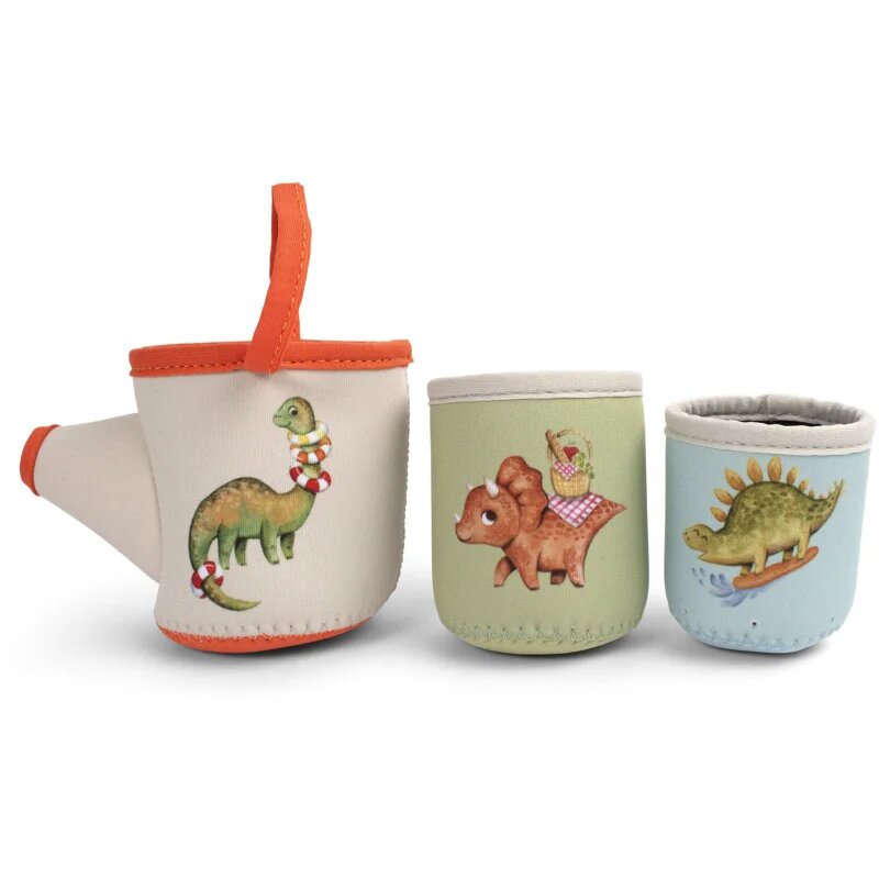 FILIBABBA Neoprene Bath Toys Dino Activity Cups jucărie pentru apă 6m+ 3 buc