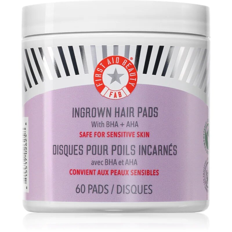 First Aid Beauty Ingrown Hair Pads tampoane exfoliante pentru fire de păr sub piele 60 buc