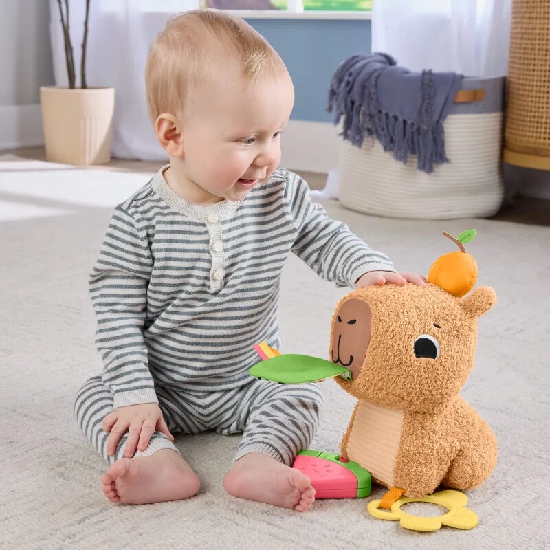 Fisher-Price Snuggly Snacky Capy jucărie de pluș cu zornăitoare 1 buc