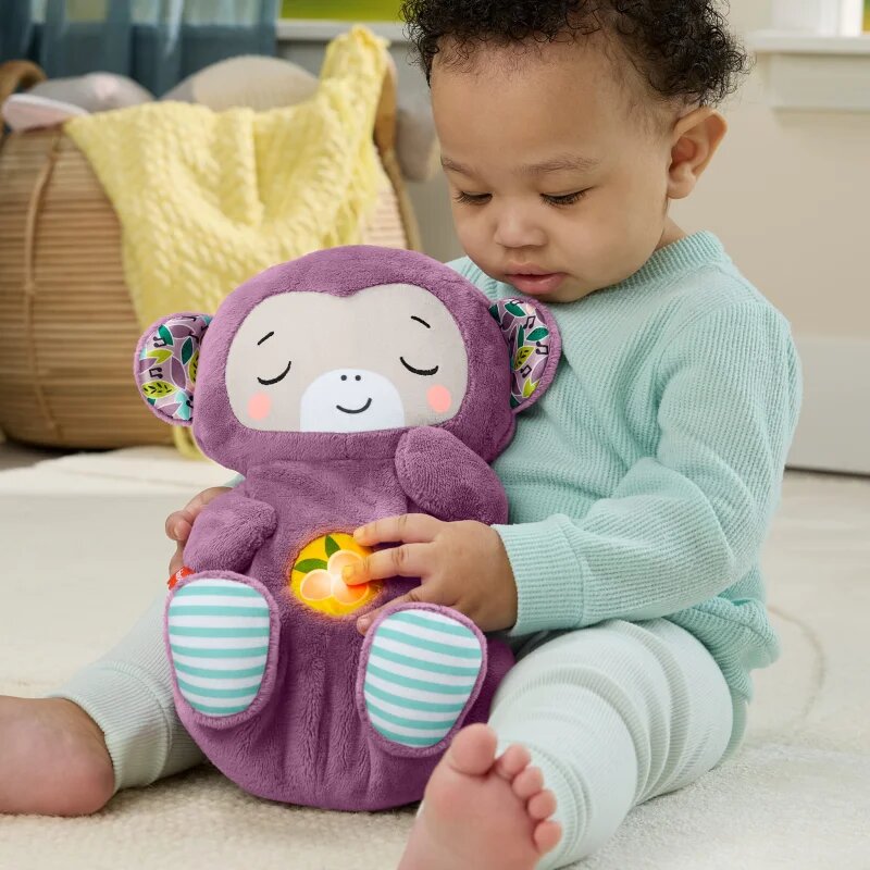 Fisher-Price Soothe'n Snuggle Purple Monkey jucărie de pluș cu melodie 1 buc