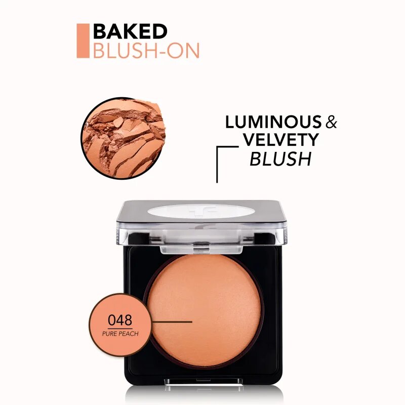 flormar Blush-On Baked blush cu efect iluminator culoare 048 Pure Peach 4 g