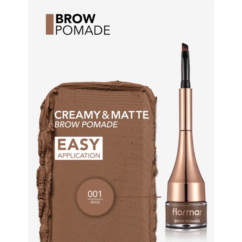 flormar Brow Pomade pomadă pentru sprâncene cu pensula culoare 01 Beige 22 g