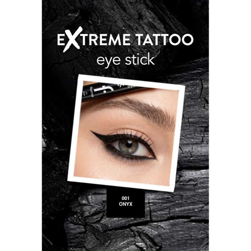 flormar Extreme Tattoo Eye Stick gel contur ochi de lungă durată culoare 001 Onyx 1.4 g