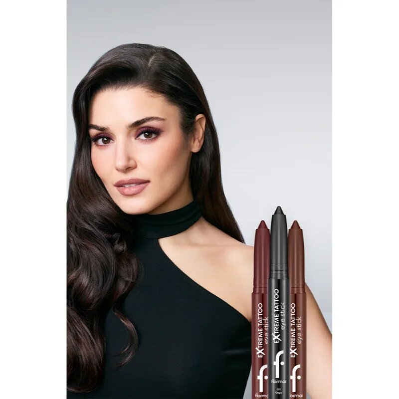flormar Extreme Tattoo Eye Stick gel contur ochi de lungă durată culoare 001 Onyx 1.4 g
