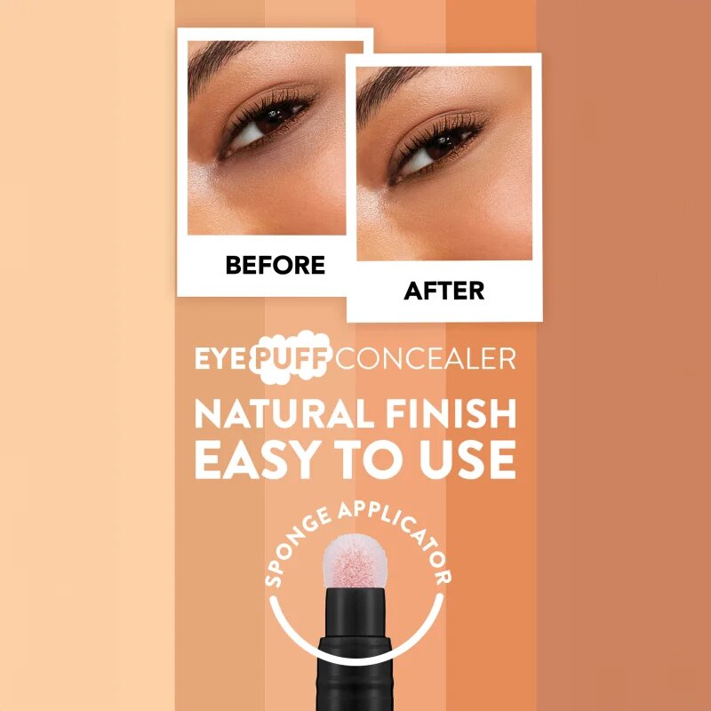 flormar Eye Puff Concealer corector lichid cu aplicator de burete culoare 002 Light 3.3 ml