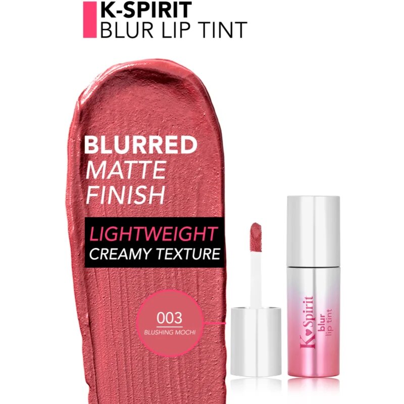 flormar K-Spirit Blur Lip Tint ruj cu persistență îndelungată cu efect mat culoare 003 - Blushing Mochi 4 ml