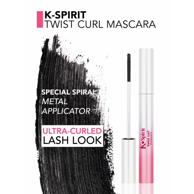 flormar K-Spirit Twist Curl Mascara mascara pentru volum alungire si separarea genelor 7 ml