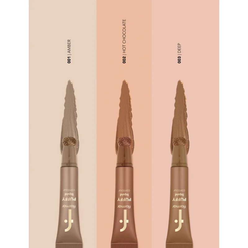 flormar Puffy Liquid Contour cremă de conturare cu aplicator culoare 001 Amber 12 ml