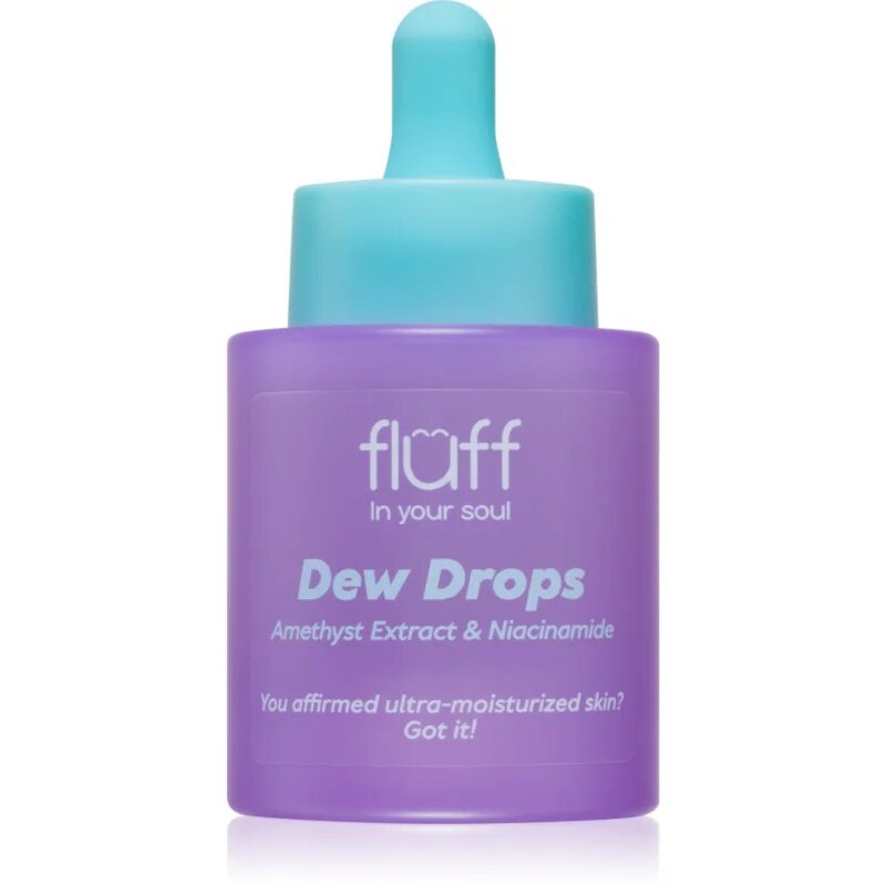 Fluff Dew Drops ser hidratant cu niacinamidă Amethyst Extract 30 ml