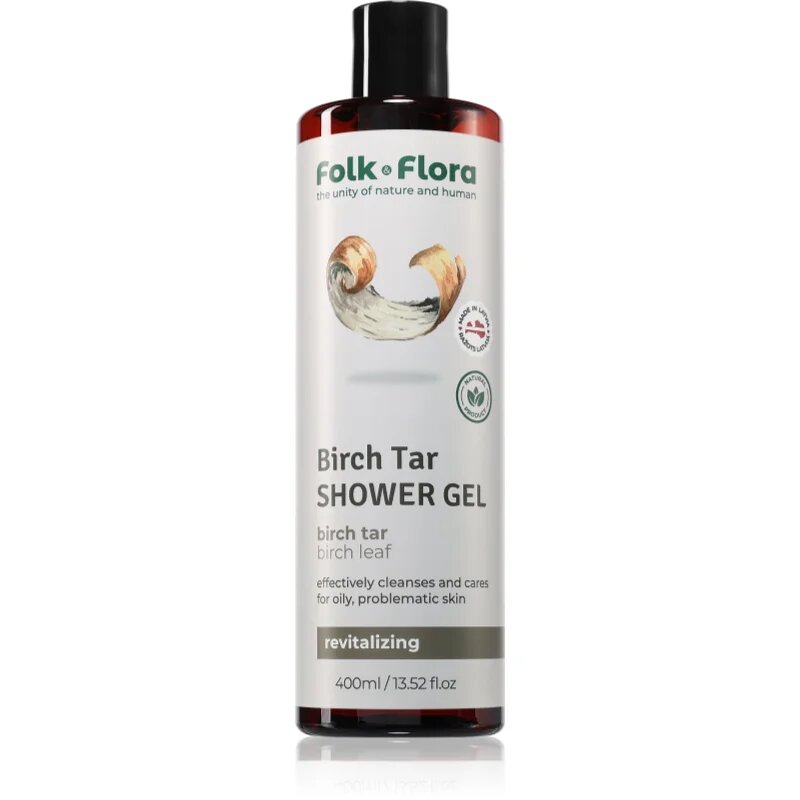 Folk & Flora Birch Tar gel de dus hranitor 400 ml
