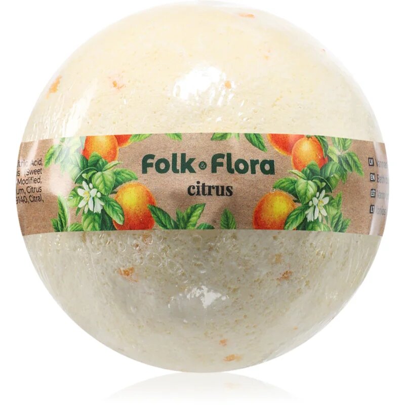 Folk & Flora Citrus bombă de baie cu efect revigorant 130 g