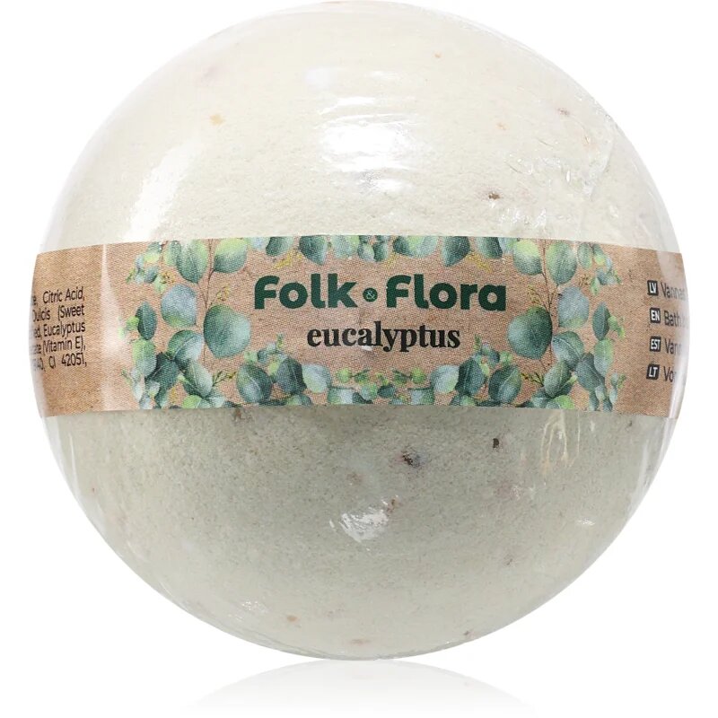 Folk & Flora Eucalyptus bombă de baie cu efect calmant 130 g
