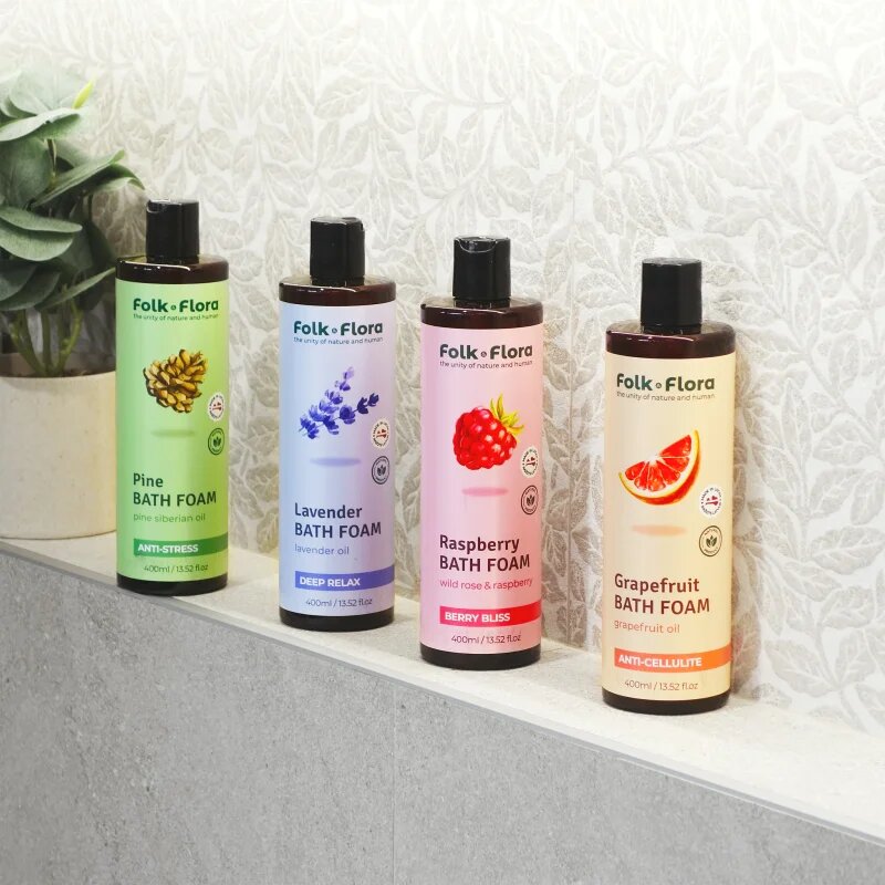 Folk & Flora Grapefruit spuma de baie 400 ml