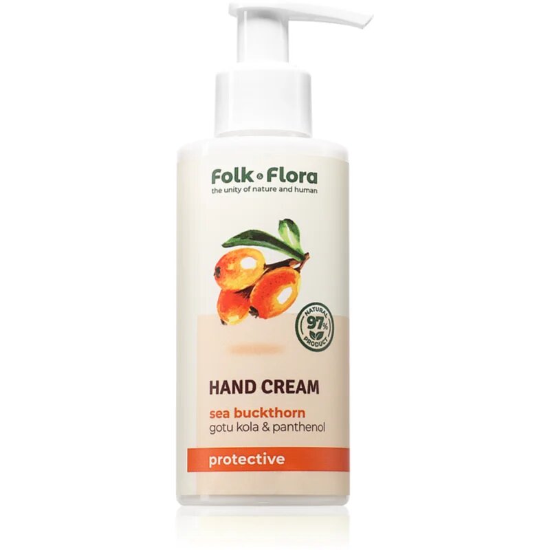 Folk & Flora Sea Buckthorn crema protectoare pentru maini cu efect de nutritiv 150 ml