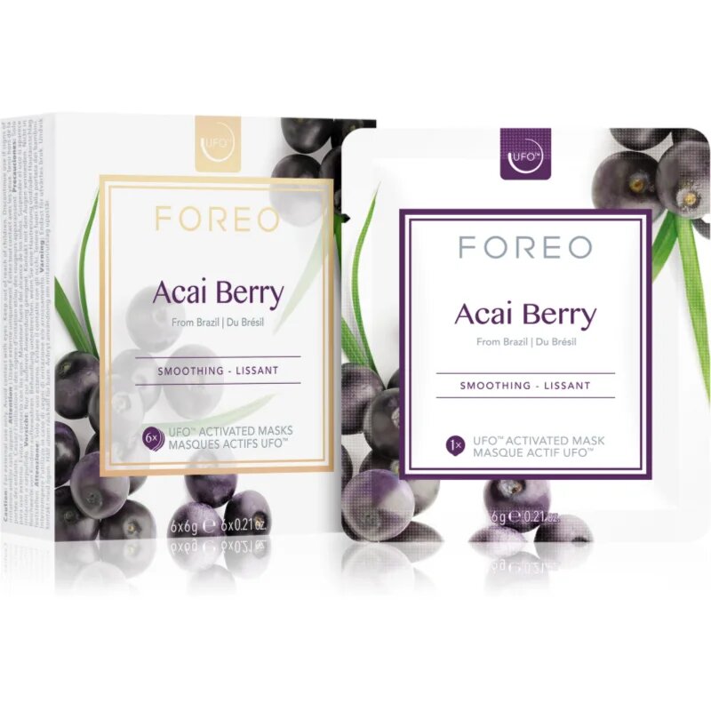 FOREO UFO™ Acai Berry masca pentru netezire 6 x 6 g