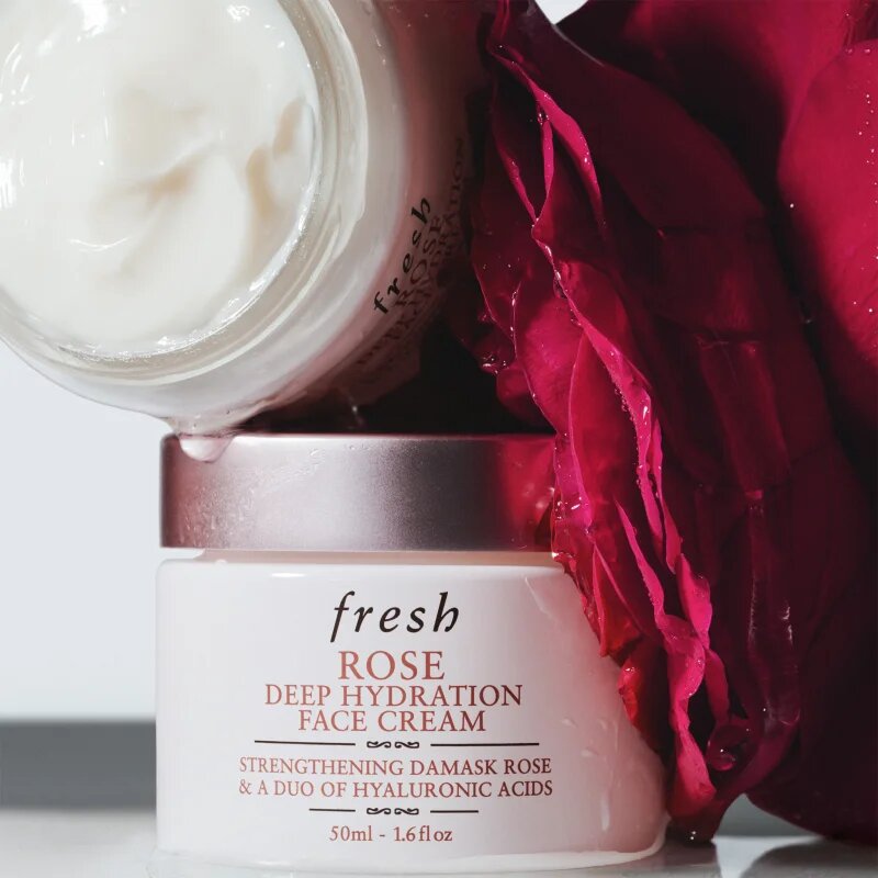 fresh Rose Deep Hydration Face Cream crema de fata hidratanta cu acid hialuronic 100 ml