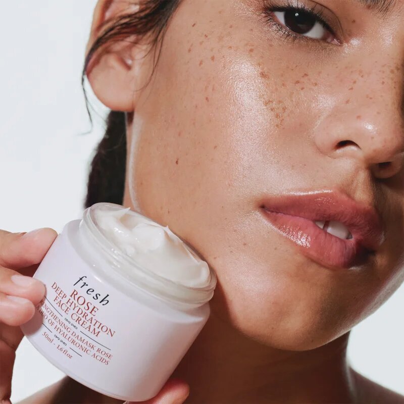 fresh Rose Deep Hydration Face Cream crema de fata hidratanta cu acid hialuronic 100 ml