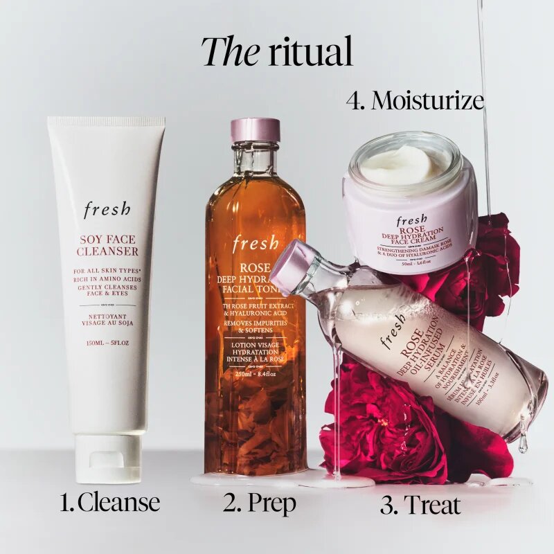 fresh Rose Deep Hydration Face Cream crema de fata hidratanta cu acid hialuronic 50 ml