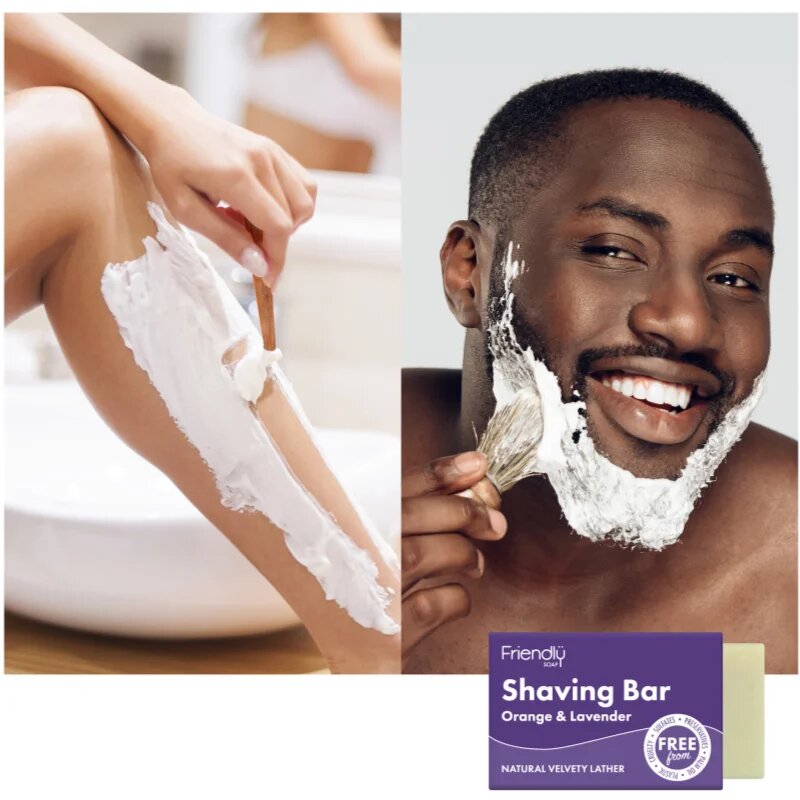 Friendly Soap Shaving Bar Orange & Lavender săpun natural pentru ras 95 g