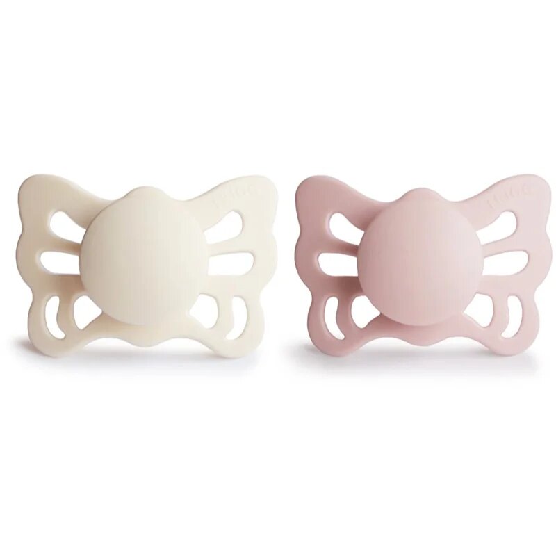 FRIGG Butterfly Size 1:0-6 months suzetă Cream/Blush 2 buc