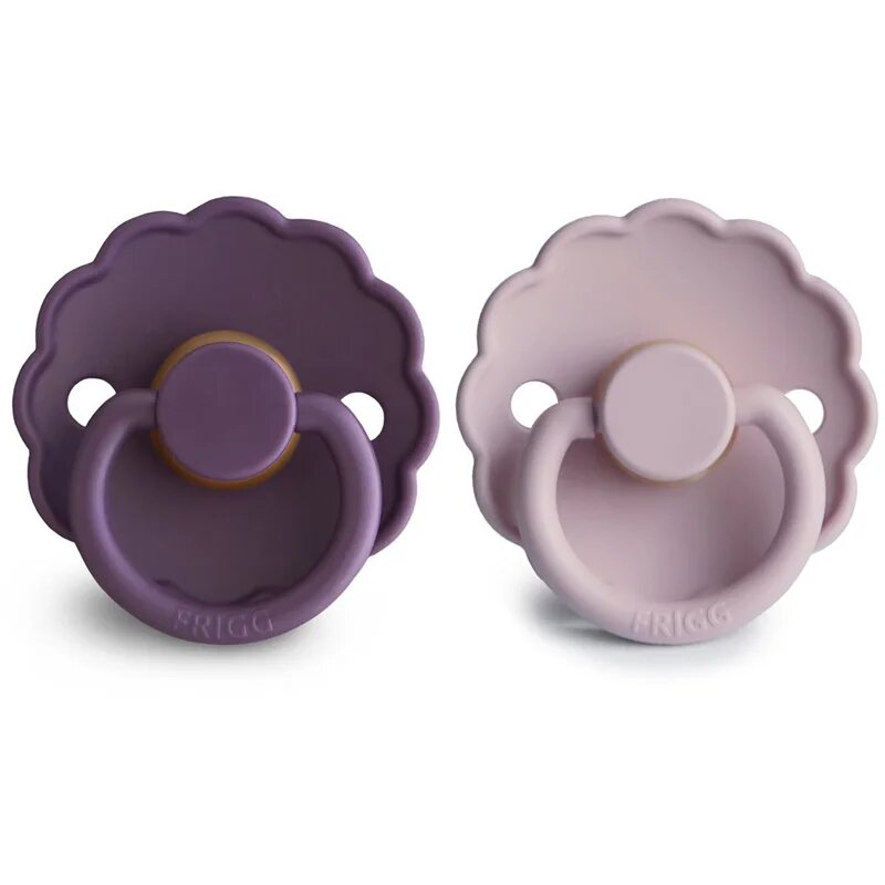 FRIGG Daisy Size 2:6-18 months suzetă Violet Dream/Soft Lilac 2 buc