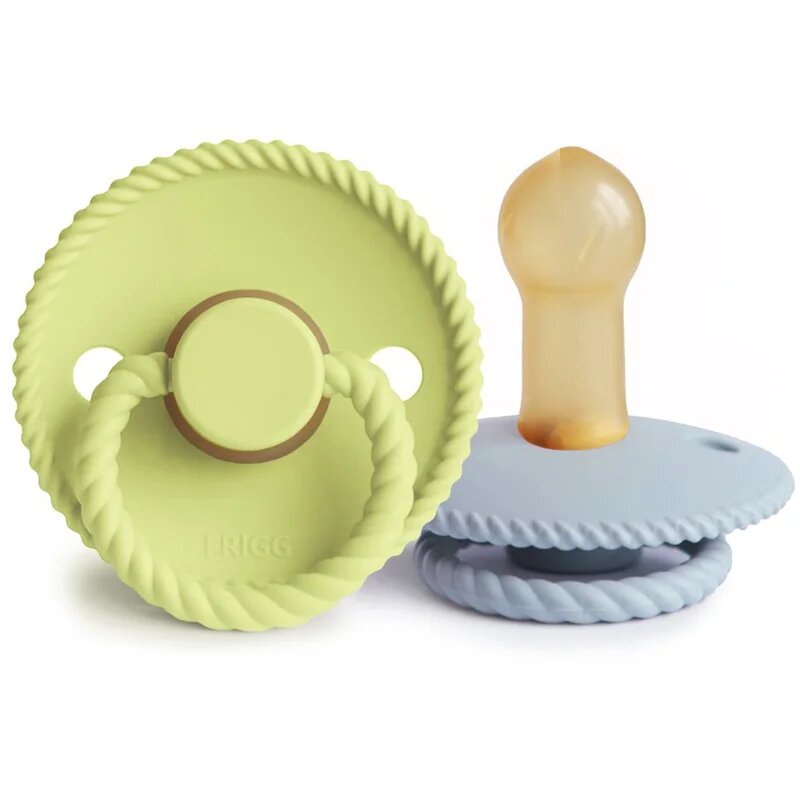 FRIGG Rope Size 2:6-18 months suzetă Green Tea/Powder Blue 2 buc
